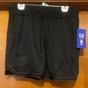 NWT Ultra Game NBA Size L Miami Heat Black Basketball Shorts